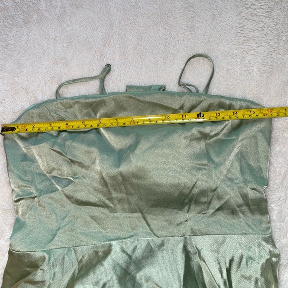 Lulus Days Like Today Sage Green Satin Asymmetrical Tie-Back Midi Dress - Picture 6 of 8